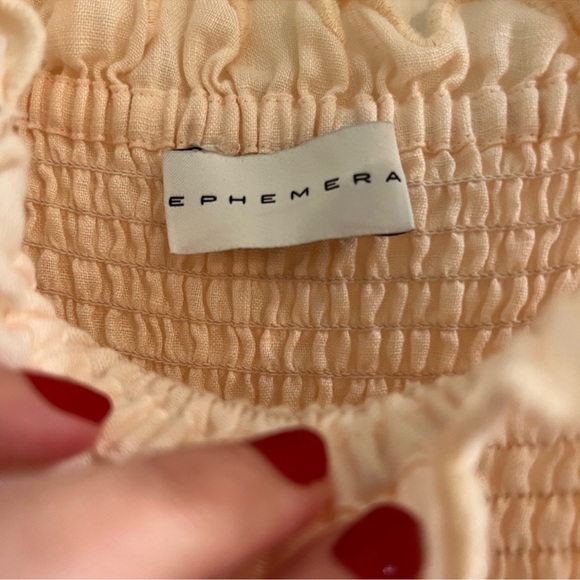 Ephemera Bow Tie Scalloped Linen Dress Size 2 - Picture 5 of 7